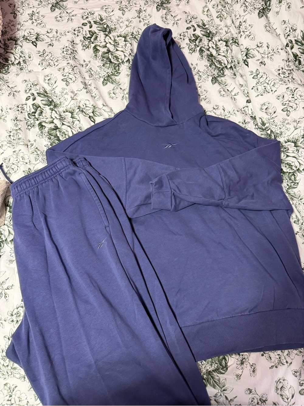 Reebok Women's Blue-Purple Hoodie and Jogger Set